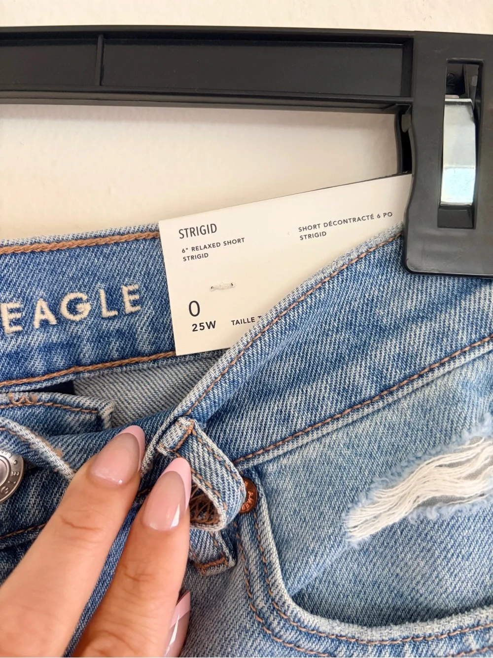 American Eagle Outfitters Strigid Light Wash Long Denim Shorts